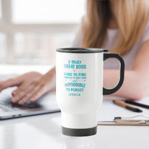 A Truly Great Boss Personalised Turquoise Coffee Mug