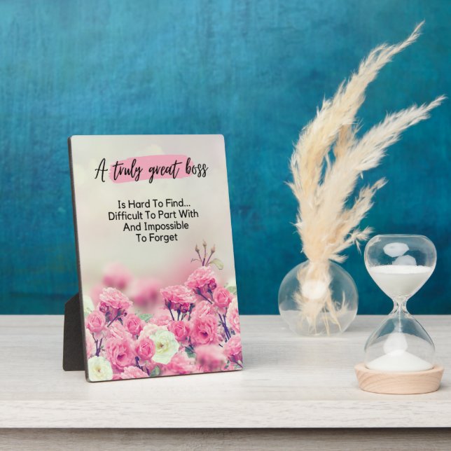 A Truly Great Boss Thank You Appreciation Quote  Plaque (Side)