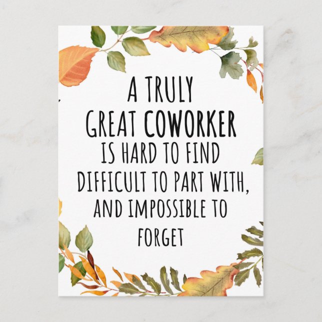 A truly great coworker postcard (Front)
