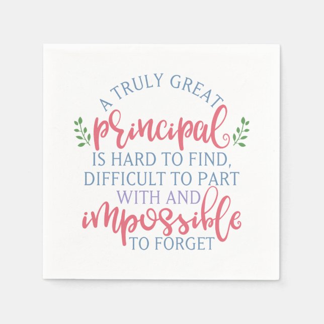 A Truly Great Principal Funny Saying Napkin (Front)