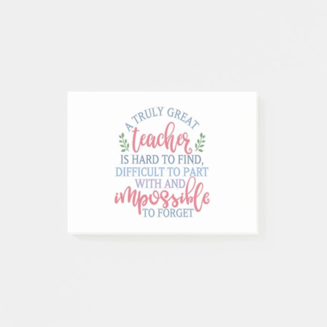 A Truly Great Teacher Funny Saying Post-it Notes (Front)