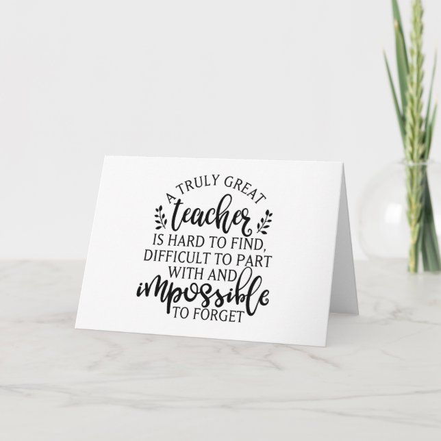 A truly great teacher is hard to find holiday card (Front)