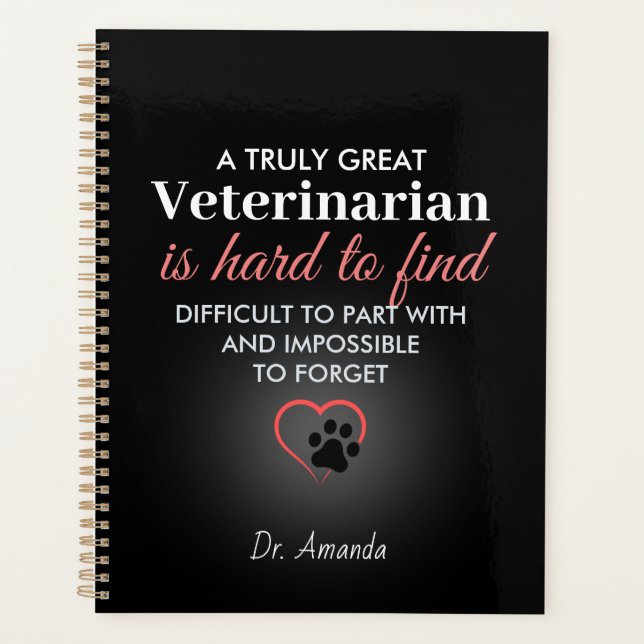 A Truly Great Veterinarian – Personalised Name Planner (Front)