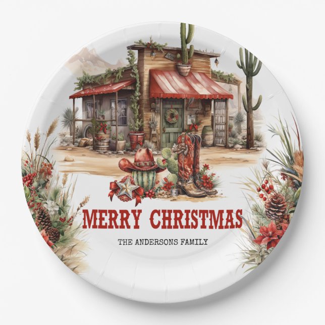 A truly western experience in the prairie paper plate (Front)