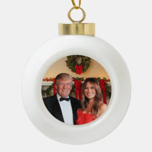 A Trump Christmas: Donald and Melania Ceramic Ball Christmas Ornament