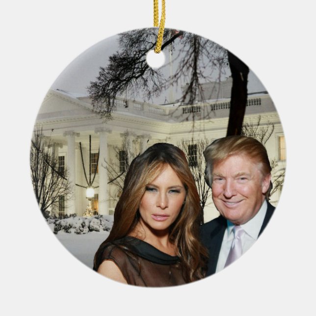 A Trump Christmas: Donald and Melania Ceramic Ornament (Front)