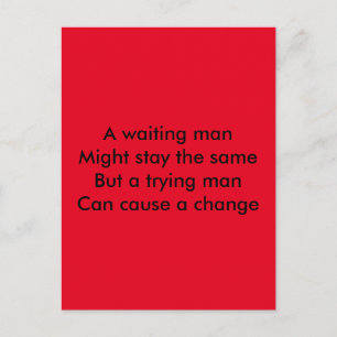 A trying man motivational postcard