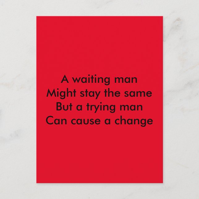 A trying man motivational postcard (Front)