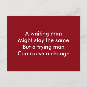 A trying man motivational postcard