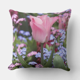 A tulip at Luxembourg Gardens, Paris, France Cushion