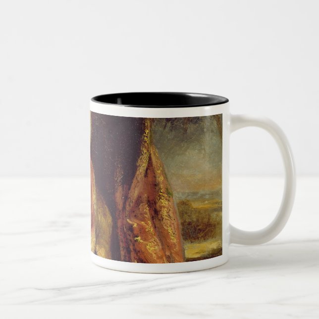 A Turk Smoking a Pipe Two-Tone Coffee Mug (Right)