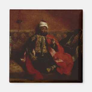 A Turk smoking sitting on a sofa, c.1825 Magnet