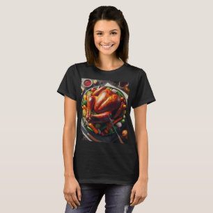a turkey is on a platter with many other foods T-Shirt