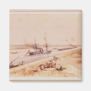 A Turkish Paddle Steamer Going Up the Suez Canal Magnet