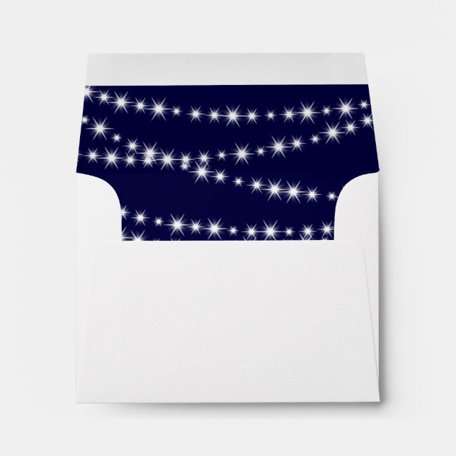 A Twinkle Lights RSVP Invitation Envelope (navy) (Back (Bottom))