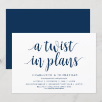 A twist in plans, Wedding Change the date
