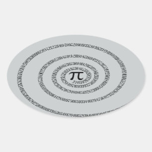 A Twist of Pi Click Customise to Change Grey Oval Sticker