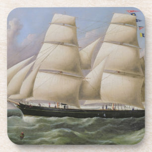A Two Masted Schooner off Dover (oil on canvas) Coaster