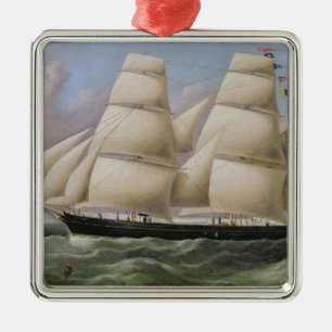A Two Masted Schooner off Dover (oil on canvas) Metal Tree Decoration