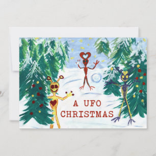A UFO Christmas Holiday Card