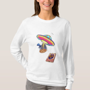 A UFO delivering pizza. T-Shirt