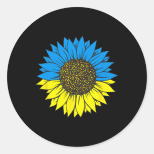 A Ukrainian Flag Sunflower Ukraine Classic Round Sticker