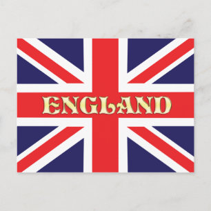 A Union Jack flag with England across it Postcard