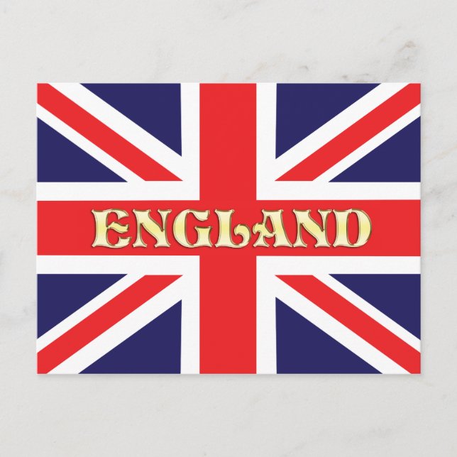 A Union Jack flag with England across it Postcard (Front)