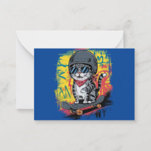 A unique and fun design featuring a stylish cat we card