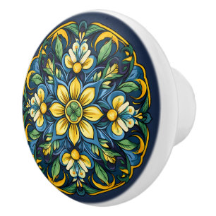 💛💚💙 A Unique Azulejo Masterpiece Ceramic Knob