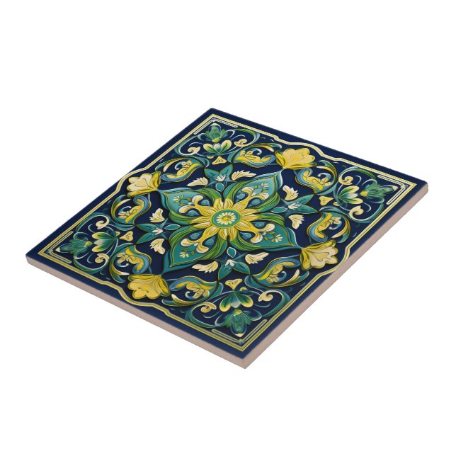 💛💚💙 A Unique Azulejo Masterpiece Ceramic Tile (Side)
