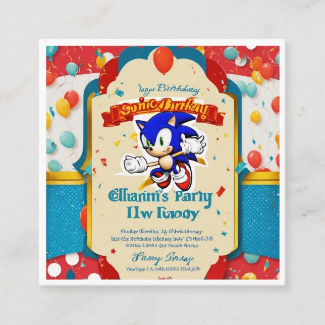 a unique birthday invitation card (Front)