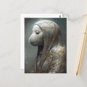 A Unique Manatee in Robes Postcard