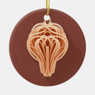 A Unique Pattern of Spaghetti Noodles Ceramic Ornament