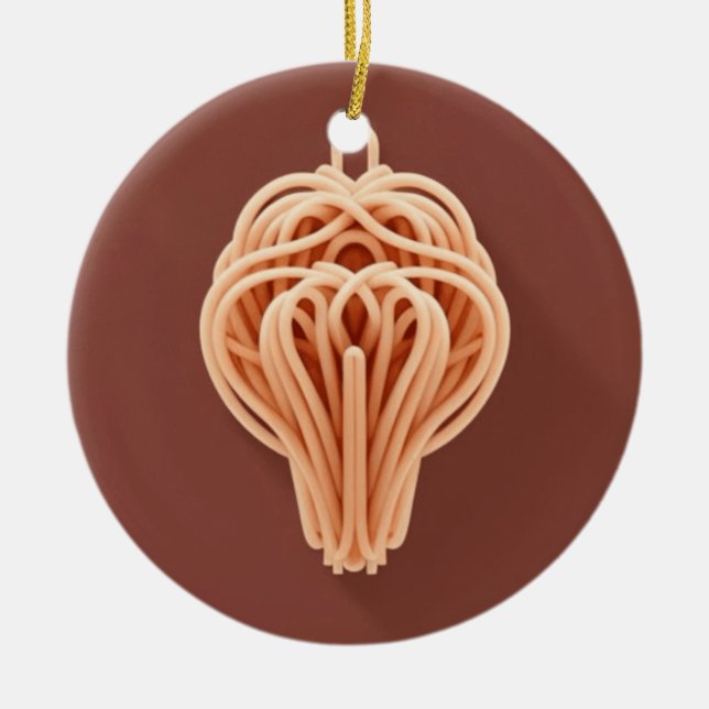 A Unique Pattern of Spaghetti Noodles Ceramic Ornament (Front)