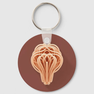 A Unique Pattern of Spaghetti Noodles Key Ring