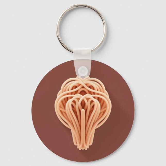 A Unique Pattern of Spaghetti Noodles Key Ring (Front)