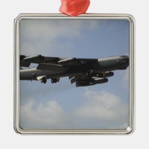 A US Air Force B-52 Stratofortress in flight Metal Tree Decoration