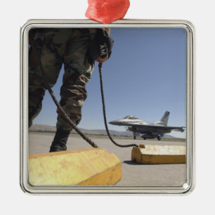 A US Air Force crew chief Metal Ornament
