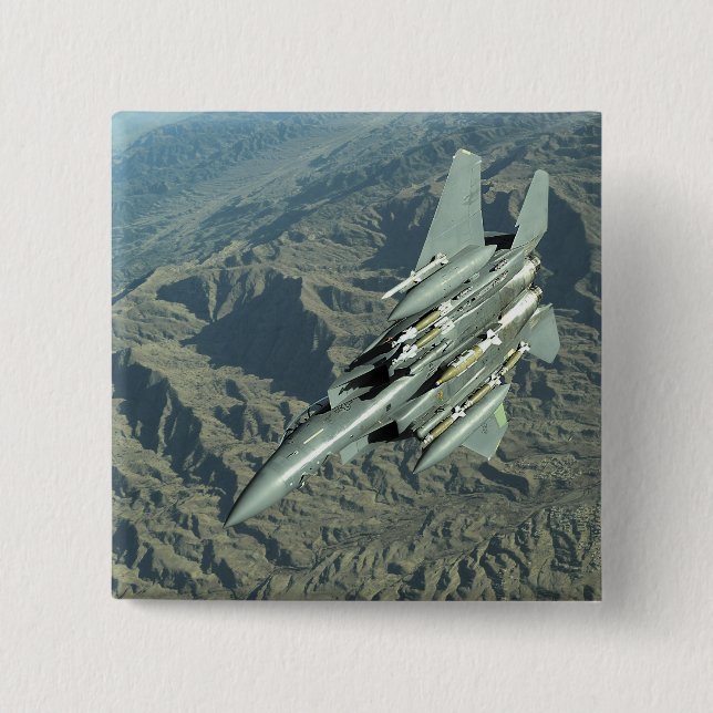 A US Air Force  F-15E Strike Eagle 15 Cm Square Badge (Front)