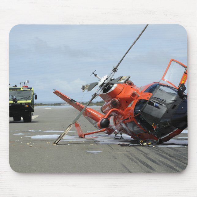 A US Coast Guard MH-65 Dolphin helicopter crash Mouse Pad (Front)