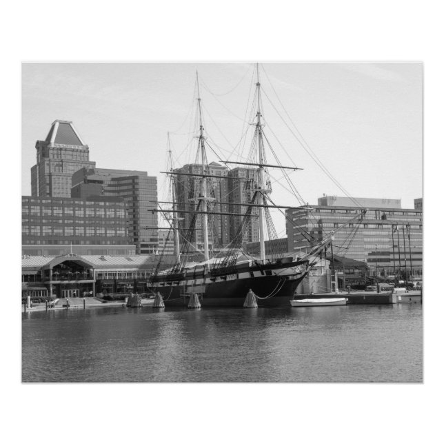 A US Frigate Ship in Baltimore Poster (Front)