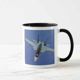 A US Navy F/A-18F Super Hornet in flight Mug