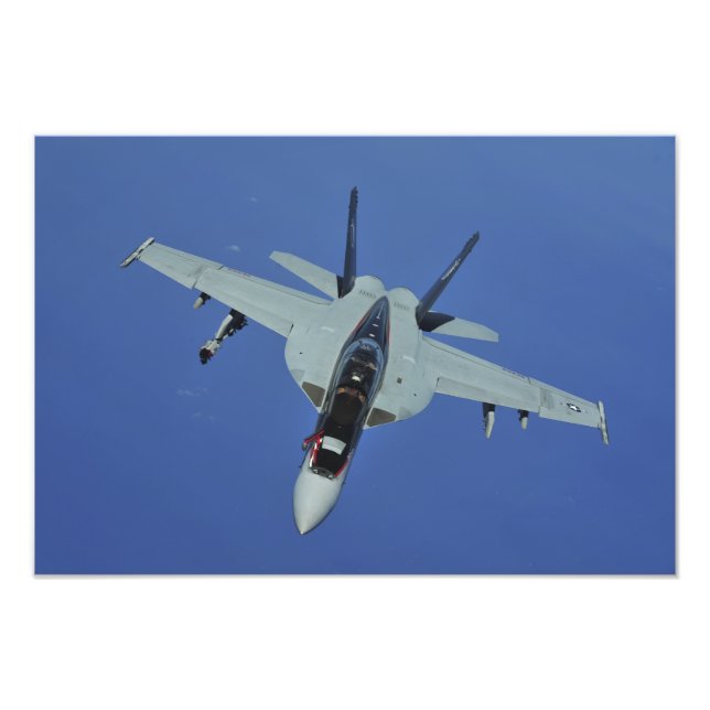 A US Navy F/A-18F Super Hornet in flight Photo Print (Front)