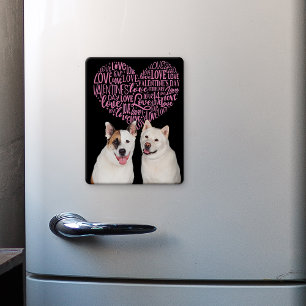A Valentine card from your Akita & Basenji Fridge Magnet