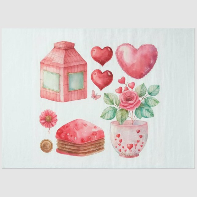 A Valentine Clipart Series Design 13 Tissue Paper (Front)