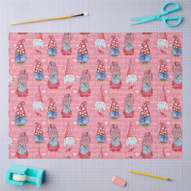 A Valentine Gnome Series Design #2 Tissue Paper (Craft)