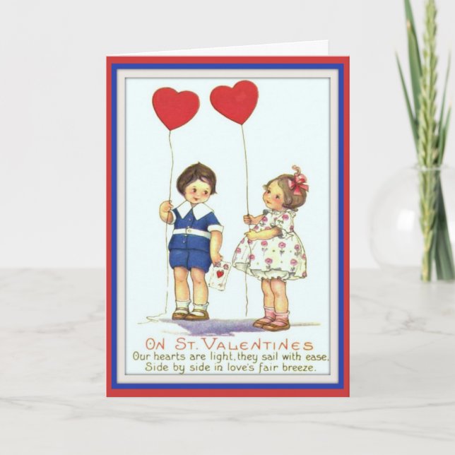 A Valentine Greeting -  Vintage Valentine Card (Front)