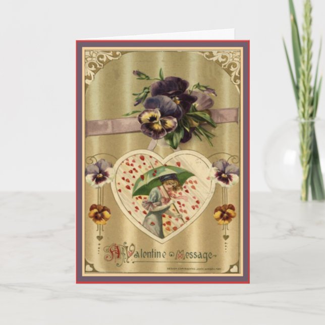A Valentine Message - Vintage Valentine Card (Front)