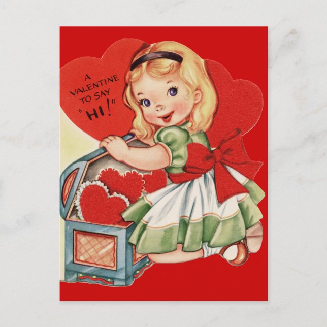 A Valentine to Say Hi Holiday Postcard (Front)